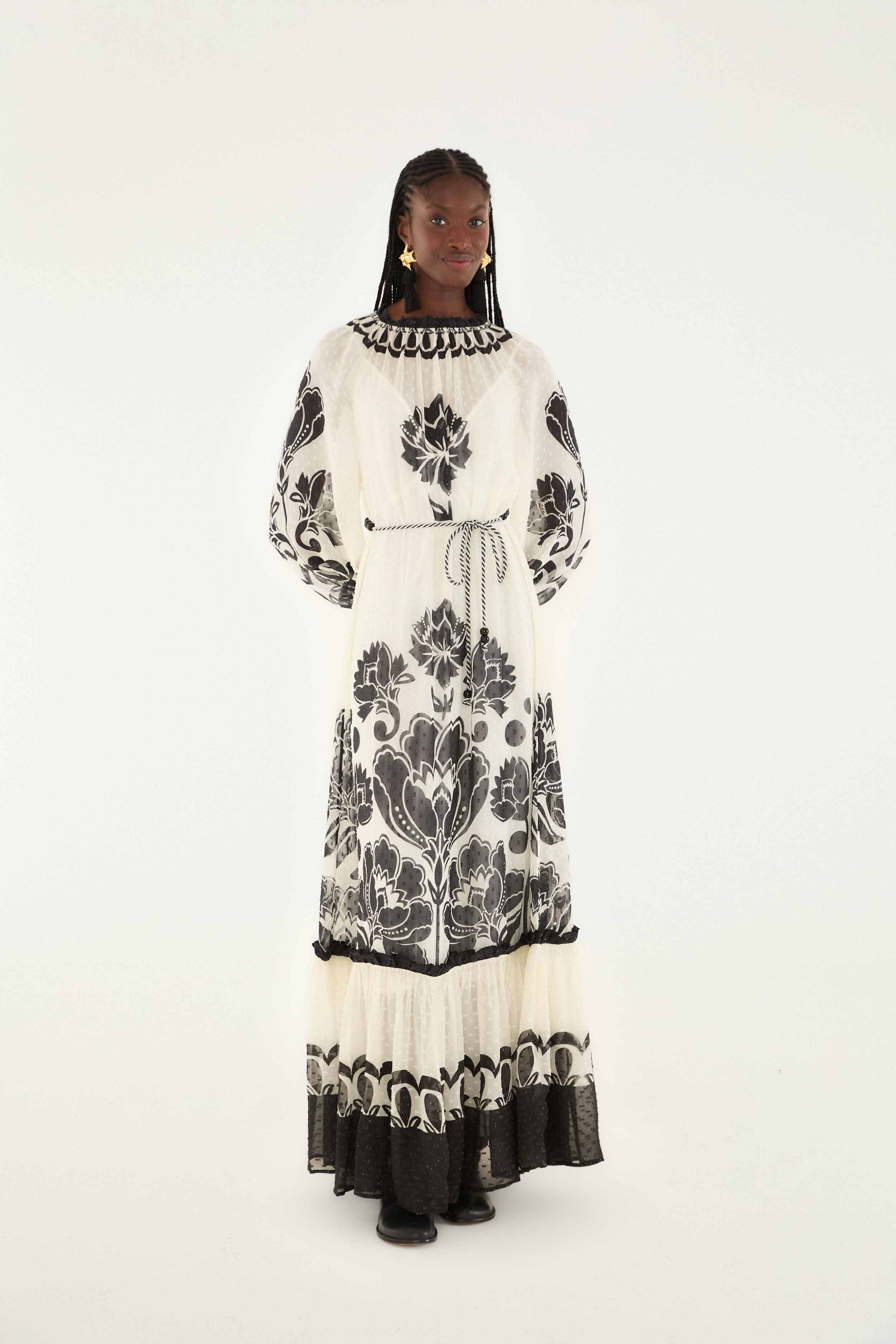 NEW_Floral Cream Robes longues - Floral Cream