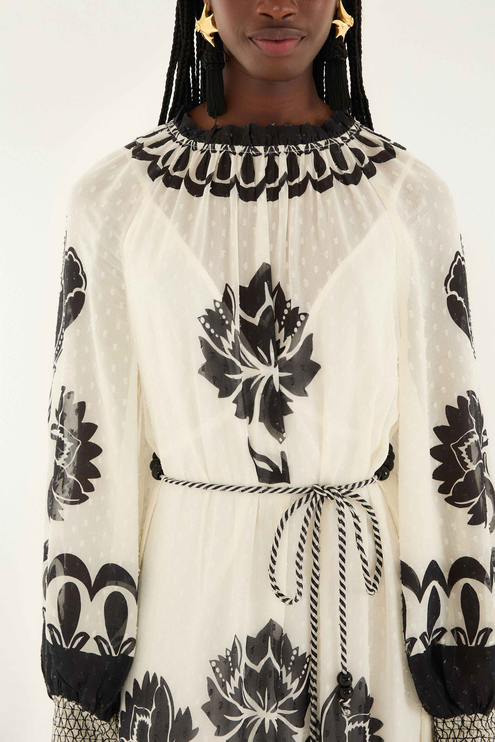 NEW_Floral Cream Robes longues - Floral Cream