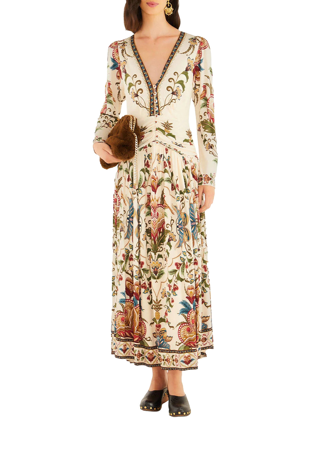 Robe midi Majestic Hearts - Beige