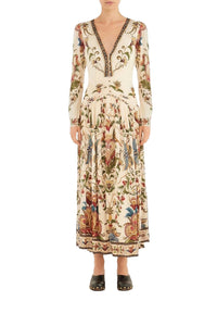 Robe midi Majestic Hearts - Beige