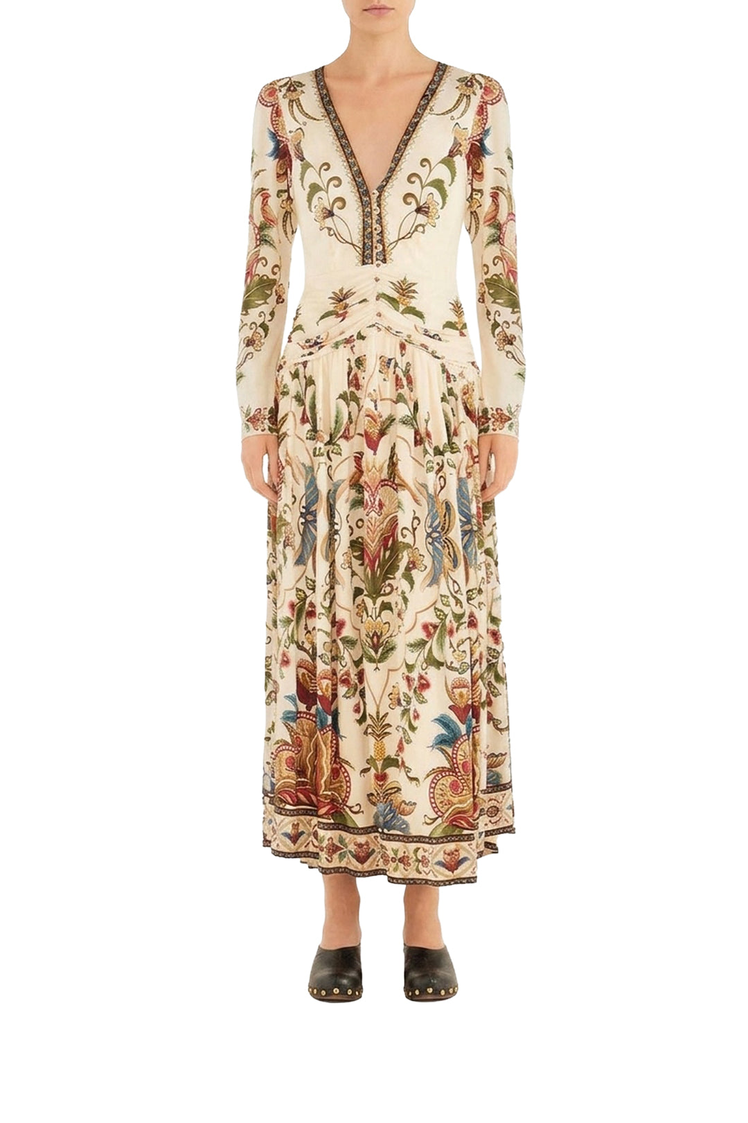 Robe midi Majestic Hearts - Beige