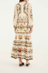 Robe midi Majestic Hearts - Beige