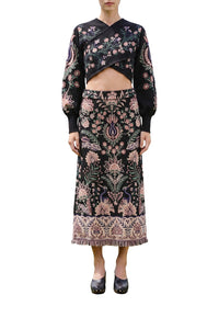 Jupe Marvelous Garden en maille - Noir