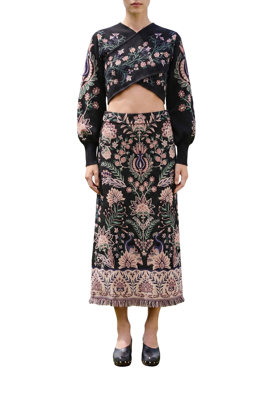 Jupe Marvelous Garden en maille - Noir