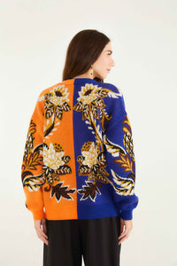 Floral Orange Cardigan - Floral Orange