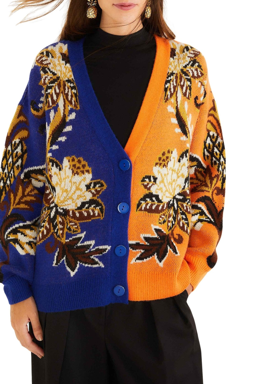 FELIX_JAMBES_Floral Orange Cardigan - Floral Orange