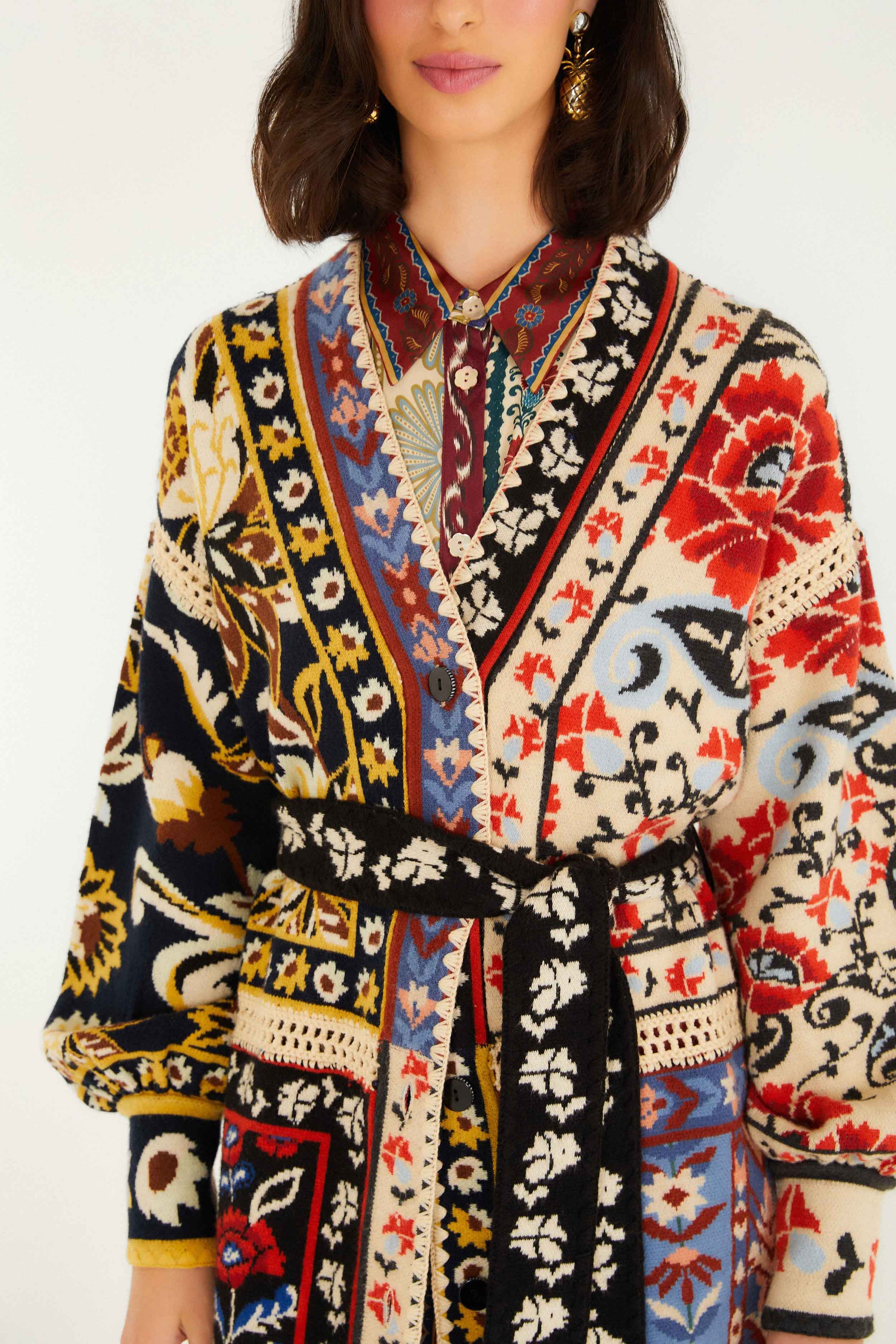 Flower Print Cardigan - Flower Print