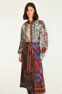 Navy Winter Mix Robe midi - Navy Winter Mix
