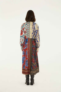 Printed midi dress - Blue