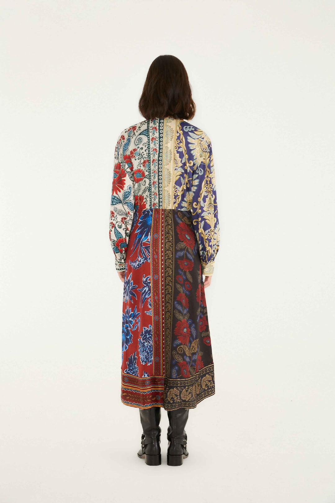 Printed midi dress - Blue