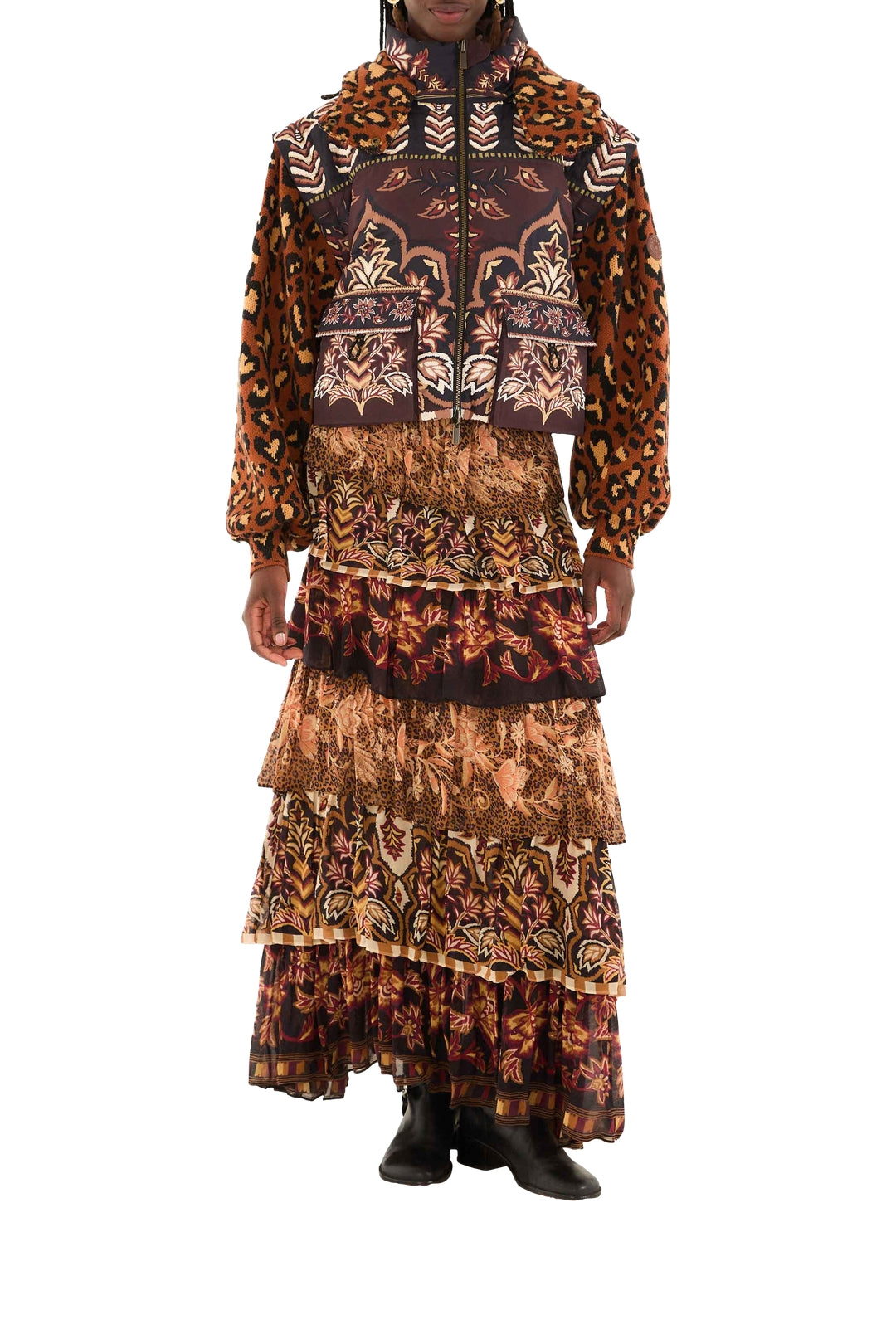 NEW_DIFFUSELY_Mixed Scarves Jupe - Mixed Scarves