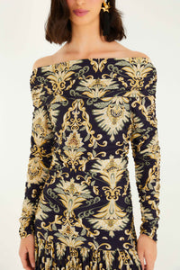 DIFFUSELY2_NEW_Wonderful Arabesque Blue Robes longues - Wonderful Arabesque Blue
