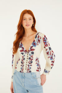 CHECK VUE_Malu White Blouse - Malu White