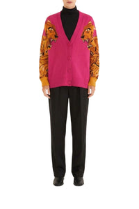 Bold Tiger Cardigan - Pink