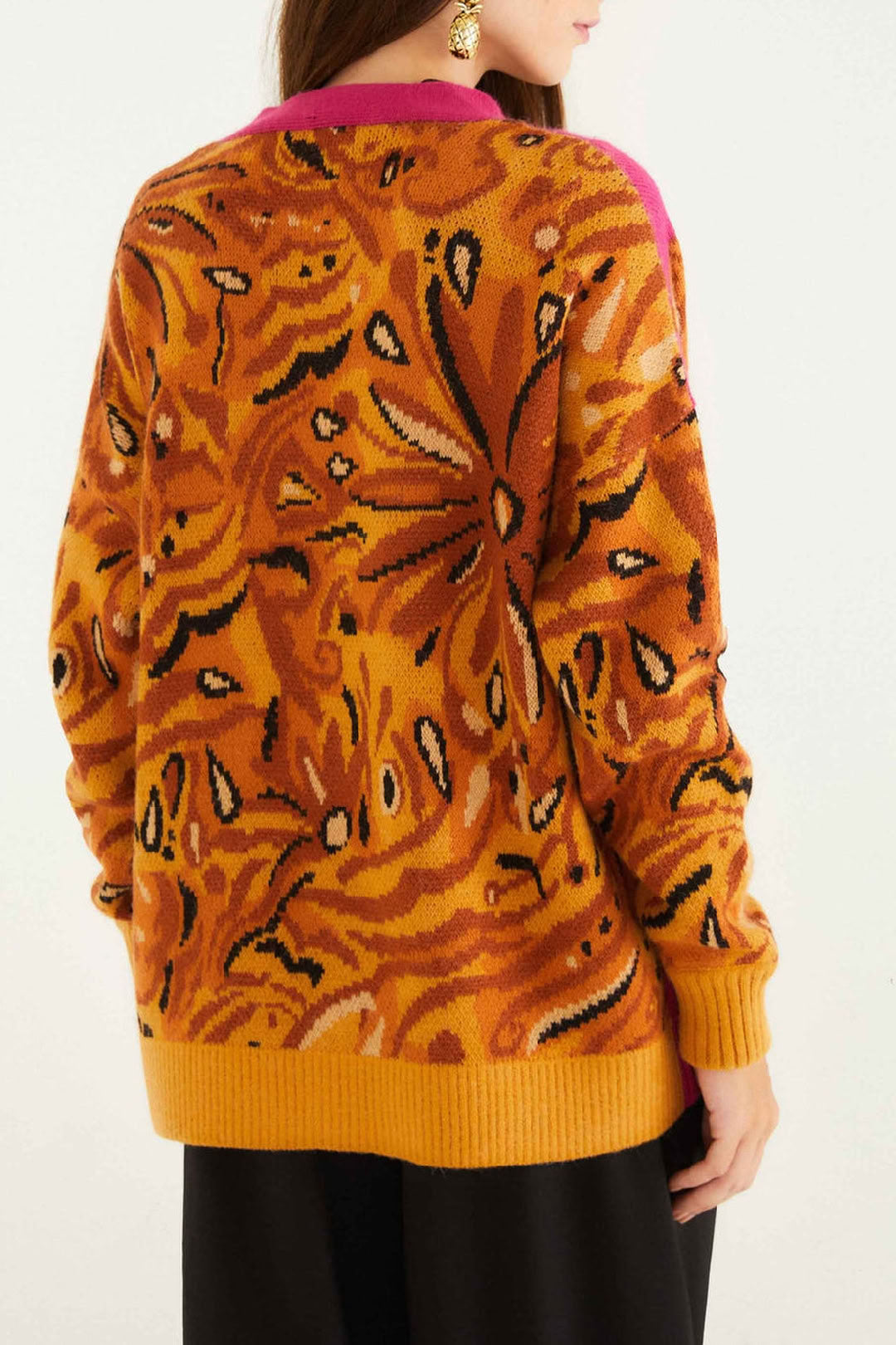 Bold Tiger Cardigan - Pink
