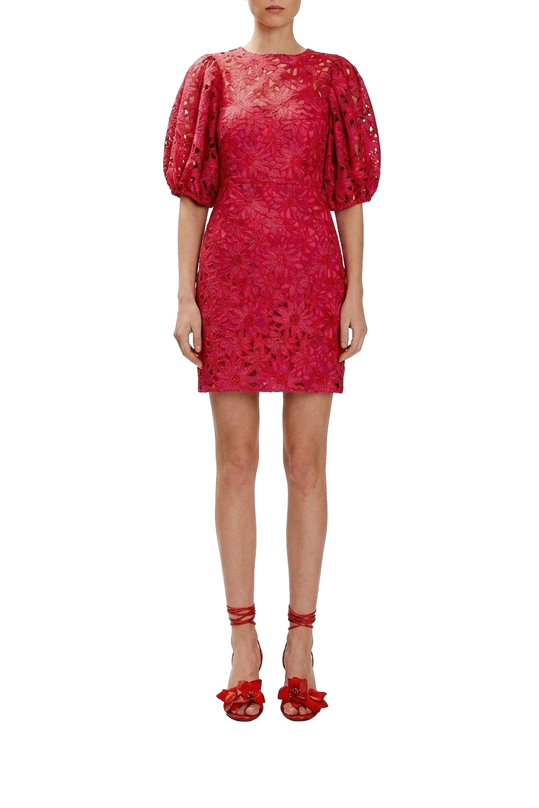 Robe courte Flowered - Rose