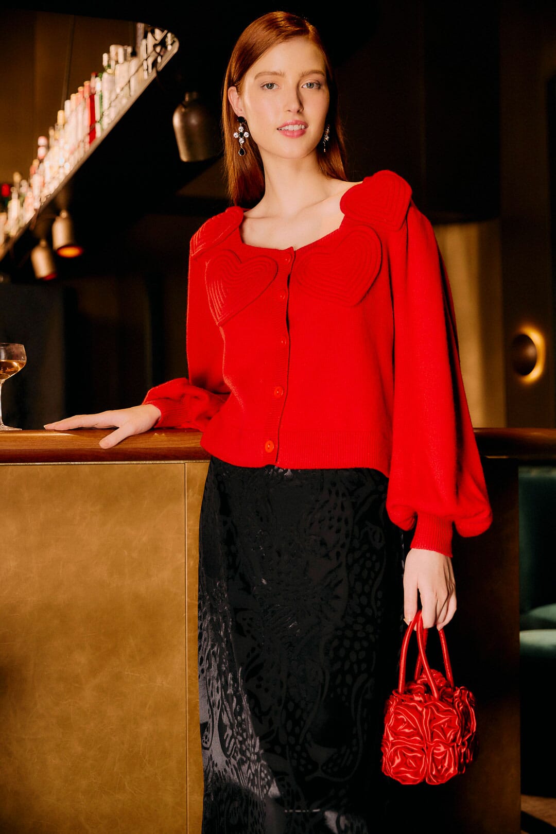 Red Cardigan - Red