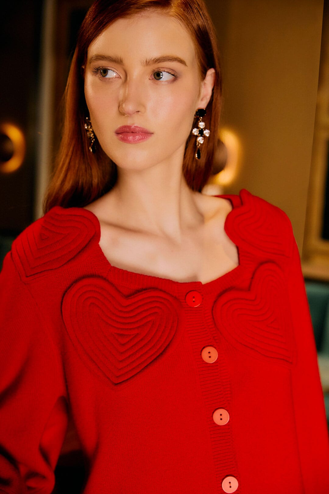 Red Cardigan - Red