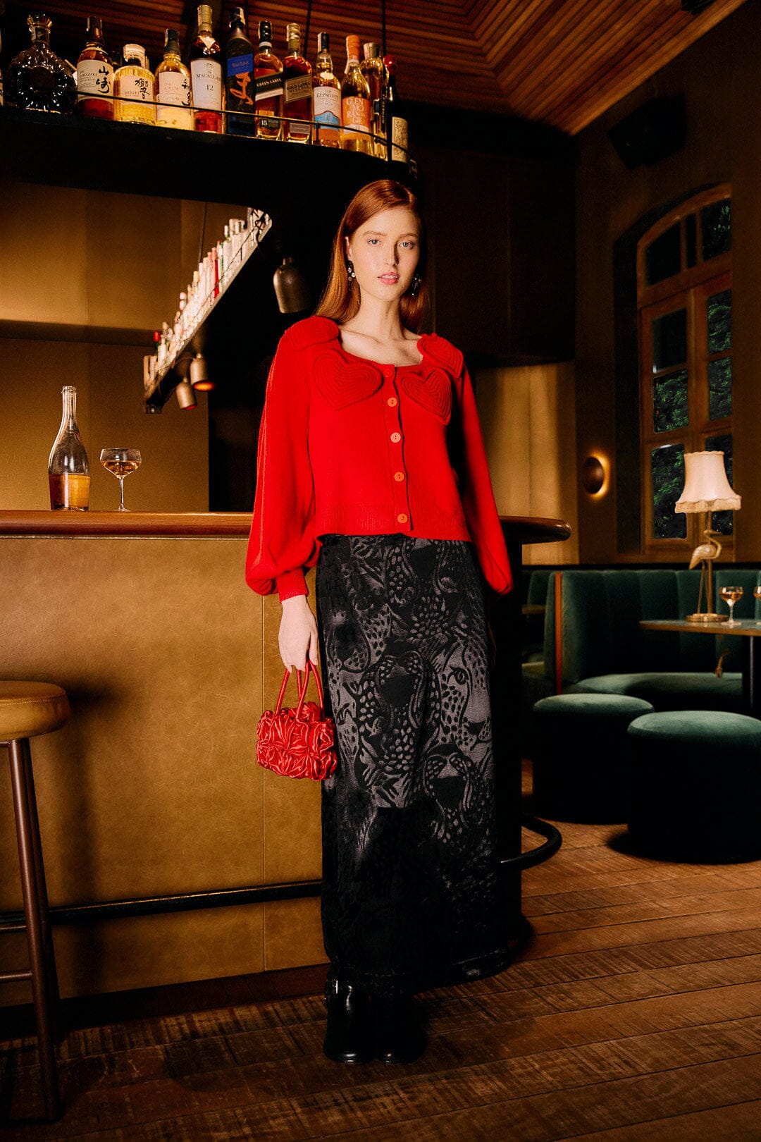 Red Cardigan - Red