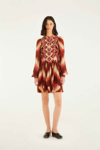 NEW_Amanda Stripes Ikat Red Robes courtes - Amanda Stripes Ikat Red