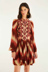 NEW_Amanda Stripes Ikat Red Robes courtes - Amanda Stripes Ikat Red