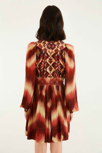 NEW_Amanda Stripes Ikat Red Robes courtes - Amanda Stripes Ikat Red