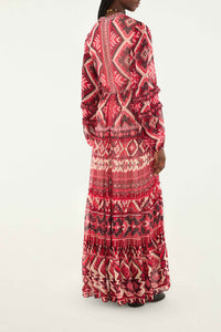Ainika Graphic Maxi Dress - Red