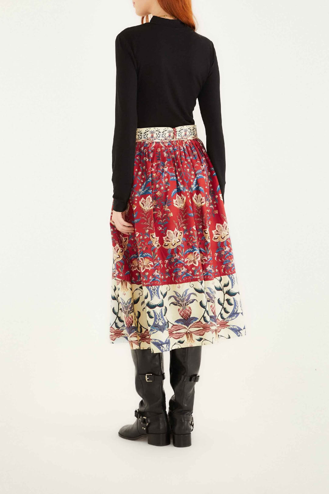 Winter Breeze Midi Skirt - Red