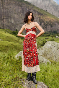 NEW_Ainika Pineapple Ikat Sand Robes midi - Ainika Pineapple Ikat Sand