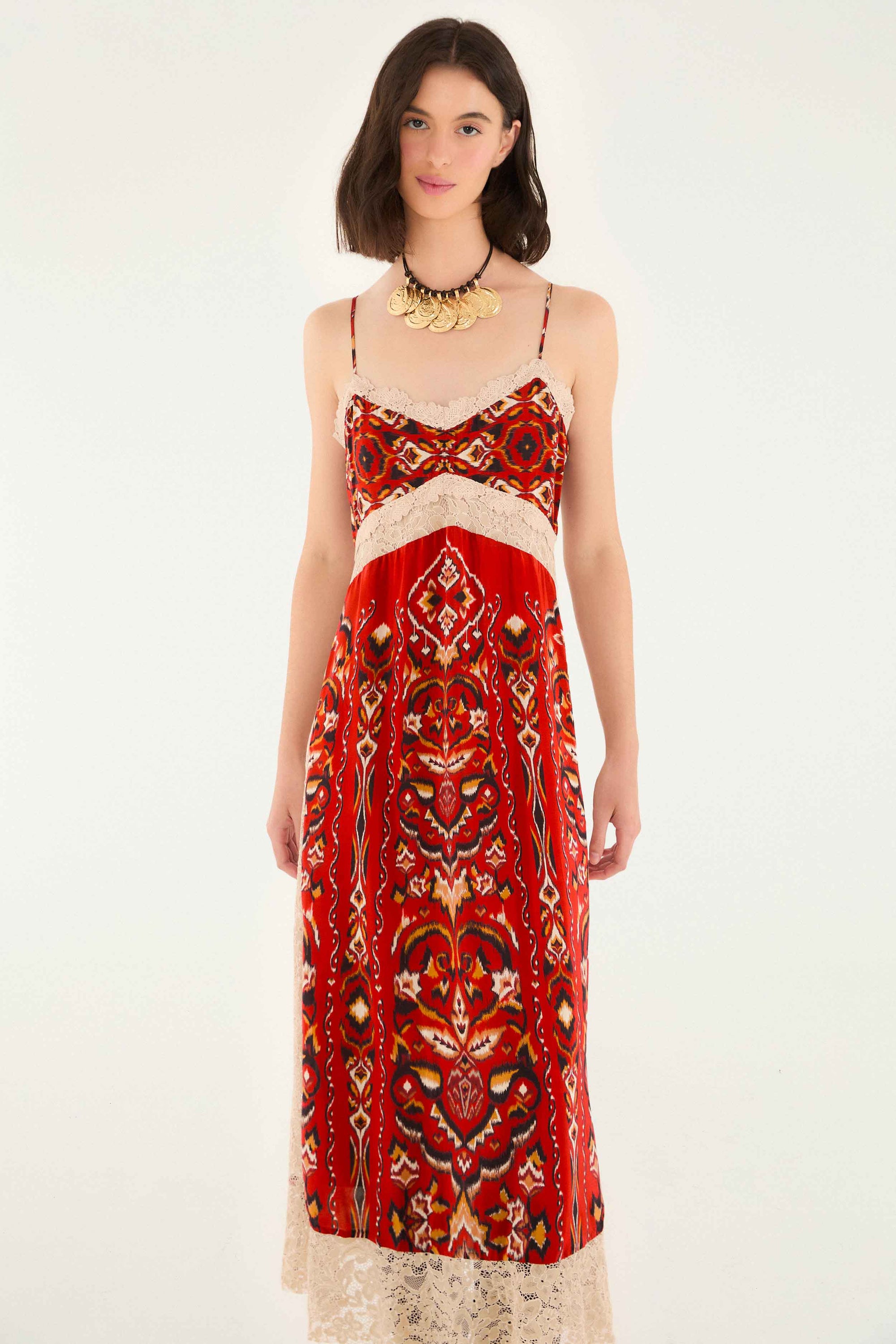 NEW_Ainika Pineapple Ikat Sand Robes midi - Ainika Pineapple Ikat Sand