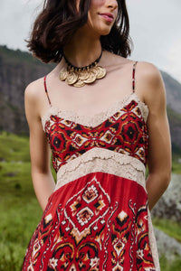 NEW_Ainika Pineapple Ikat Sand Robes midi - Ainika Pineapple Ikat Sand