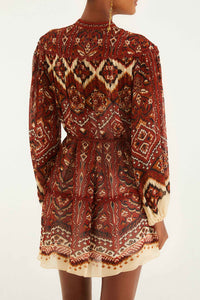 Ainika Pineapple Short Dress - Beige