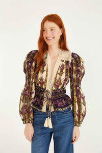 NEW_Embroidered Tapestry Sand Chemises & Blouses - Embroidered Tapestry Sand