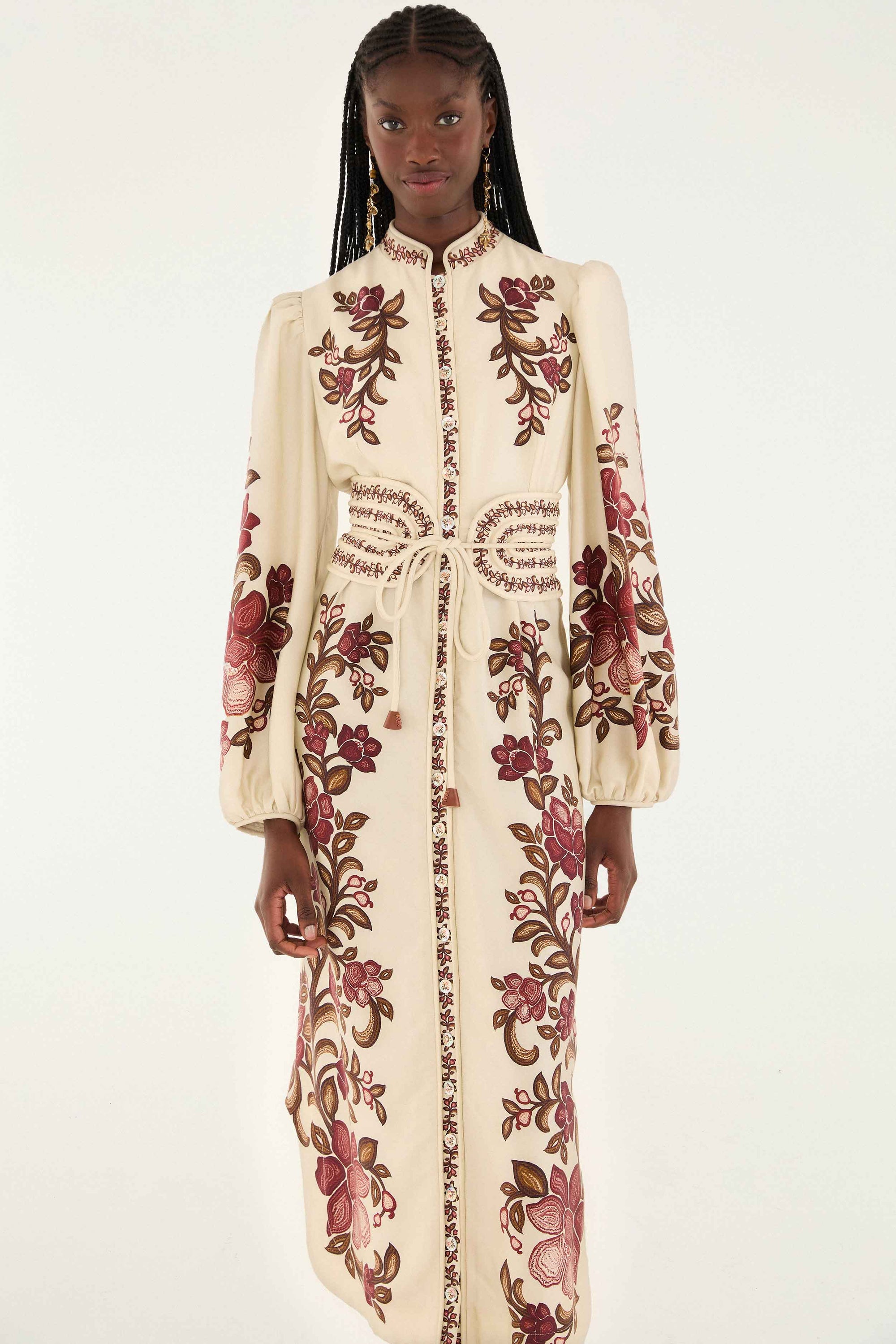 BADVIEW_NEW_Renata Floral Sand Robe midi - Renata Floral Sand