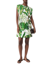 MEDIA OFF LINE_Combi-short Monstera en lin - Vert