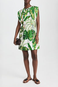 MEDIA OFF LINE_Combi-short Monstera en lin - Vert