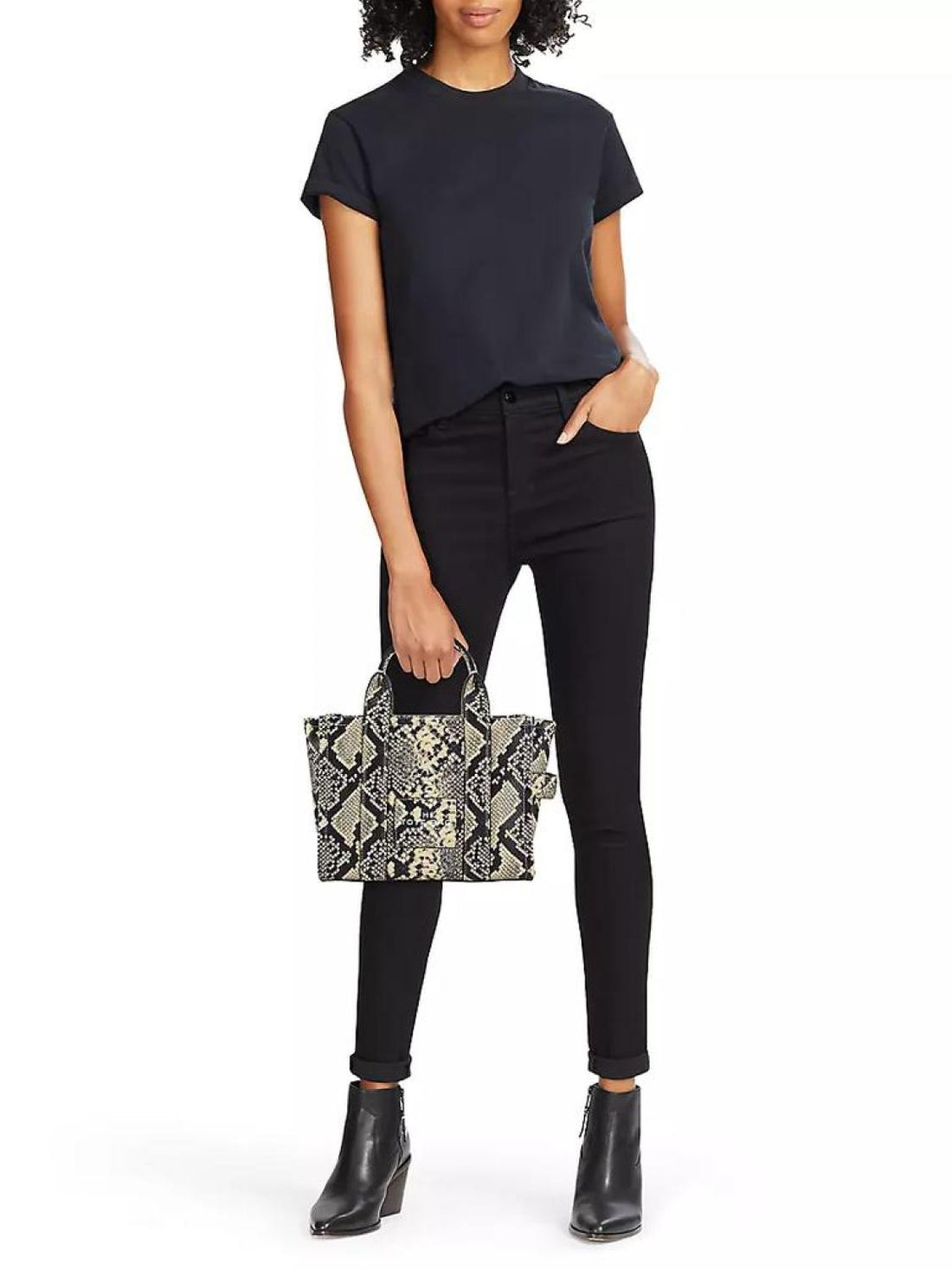 Petit sac The Tote Bag imprimé en cuir - Woodash Multicolor