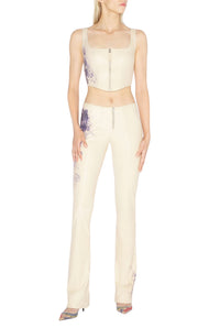 Pantalon Tattoo imprimé en cuir - Nude & Navy