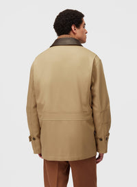 SAND AND CHOCOLATE FIELD JACKET WITH LEATHER DETAILS (NR)