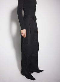 BLACK/BLACK // black technical fabric cargo pants