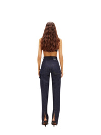 Pantalon De-Nîmes taille haute en denim - Navy & Khaki