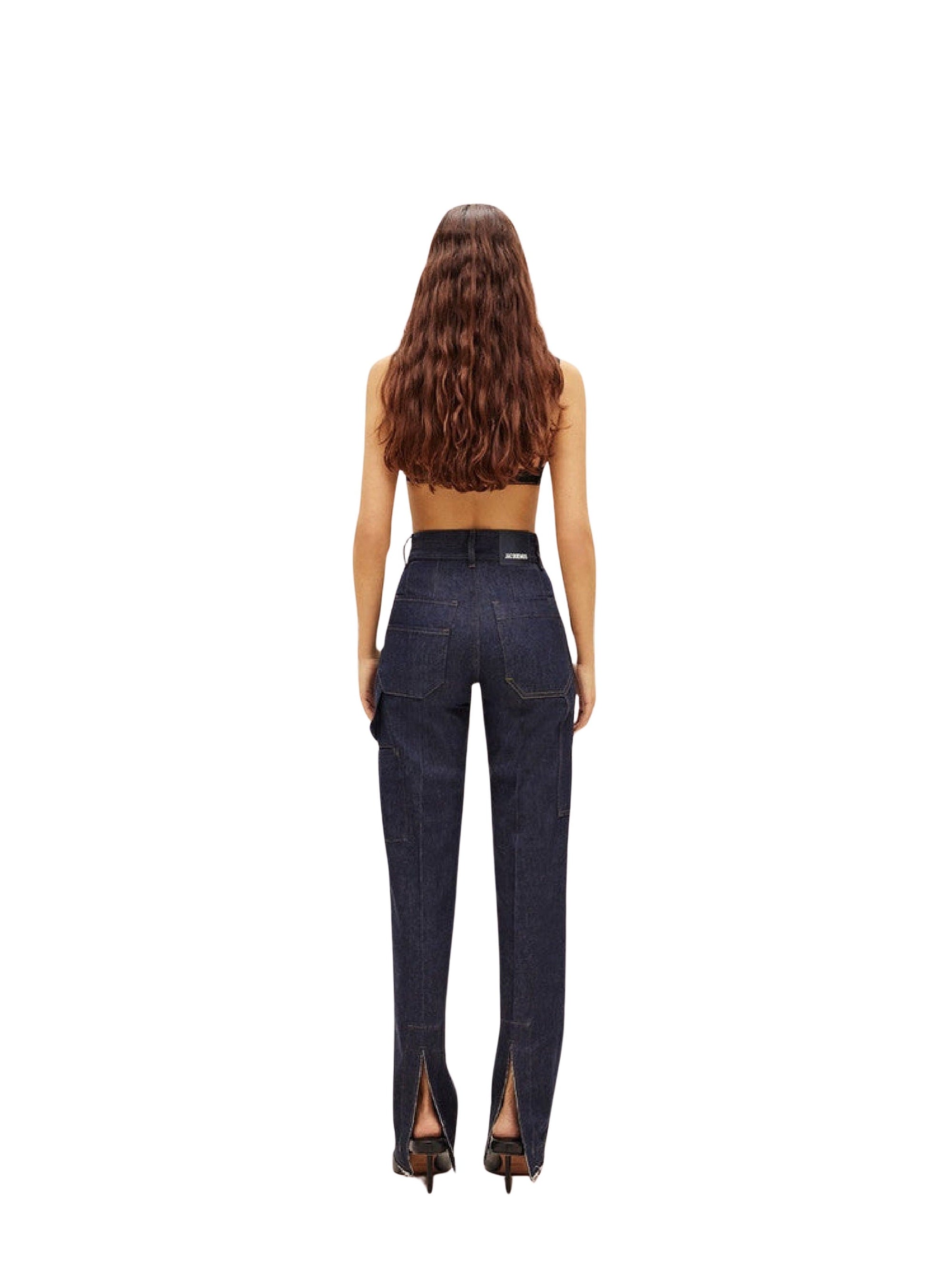 Pantalon De-Nîmes taille haute en denim - Navy & Khaki