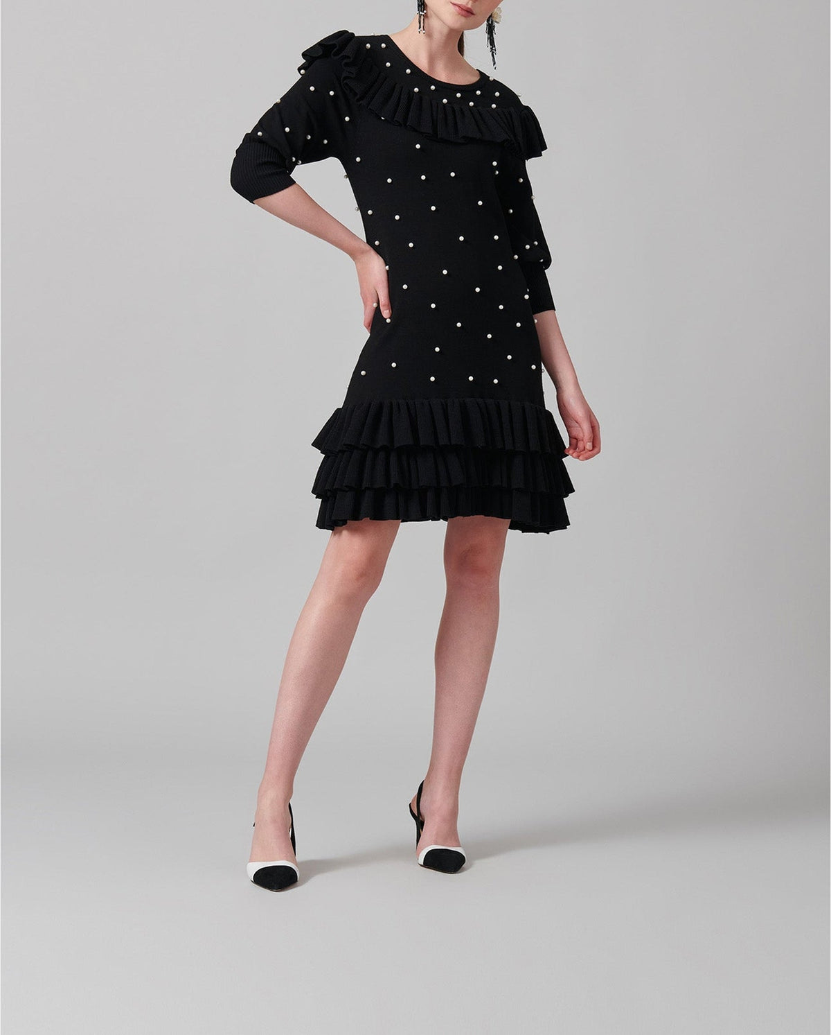 Robe pull Federica à volants - Black