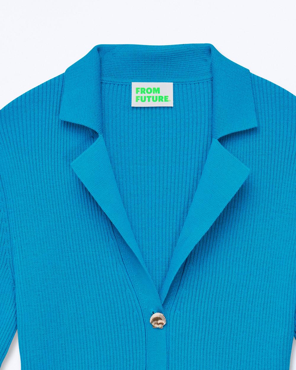 Top Manches Courtes Bicolore  - Tropical Blue