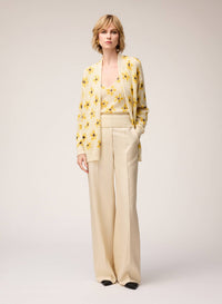 BUTTER PRINTED CASHMERE OPENWORK KNIT TOP