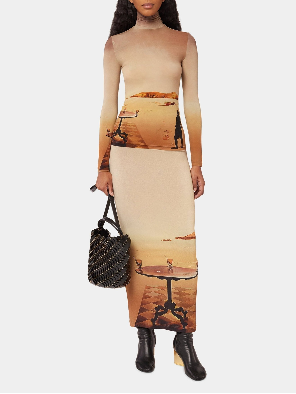 Jupe longue effet 2ème peau imprimé Dalí - La Table Solaire