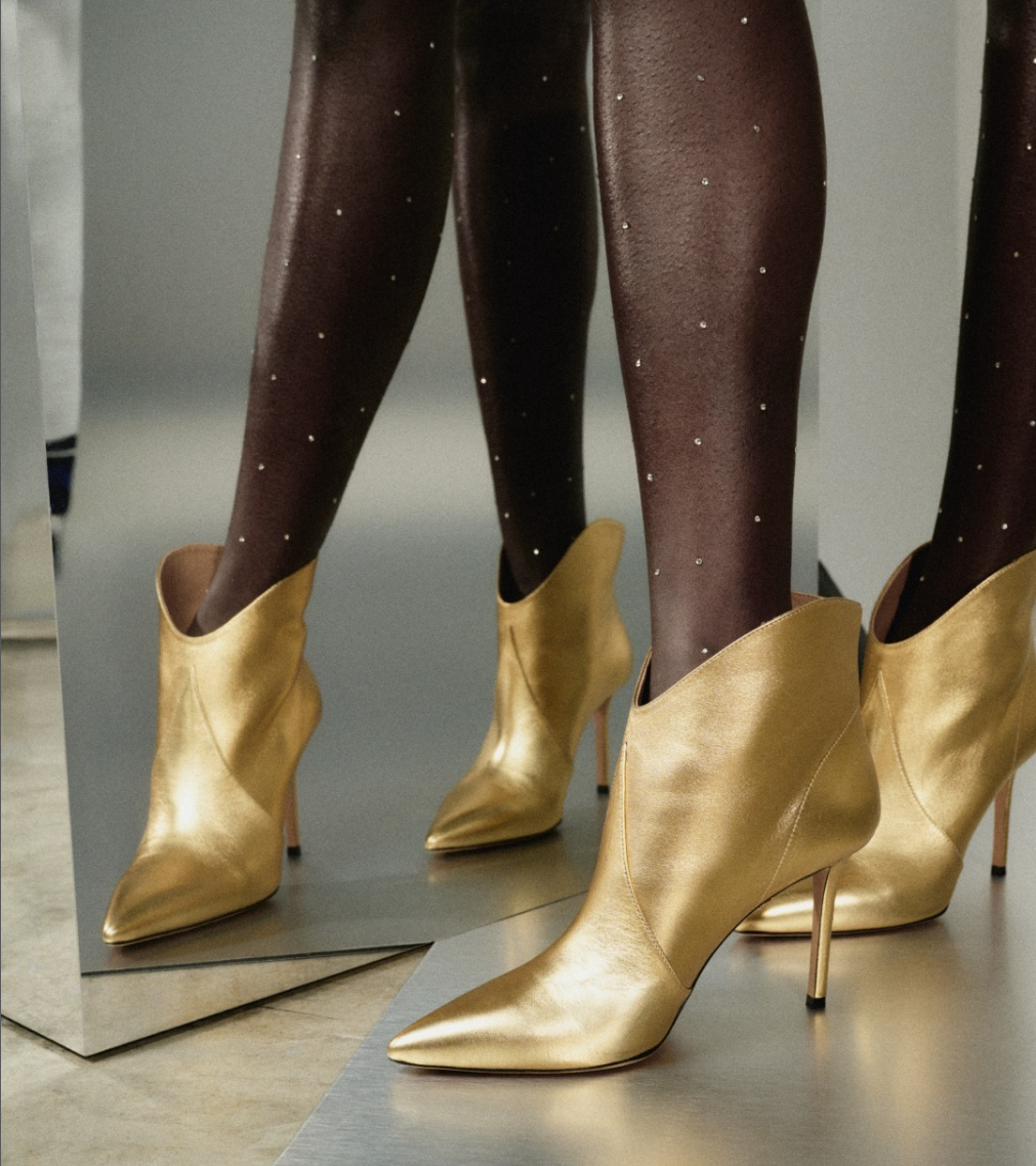 7qty DÉJÀ VU 190€ / Bottes Astrid 90 en cuir Nappa - Gold