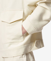 Veste oversize boutonnée en laine - Ivory