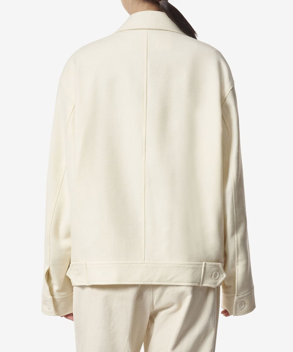 Veste oversize boutonnée en laine - Ivory