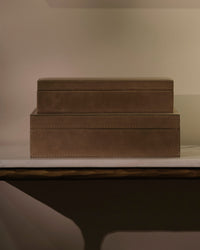 Boîte à bijoux Tuscon rectangulaire  en cuir - Brown